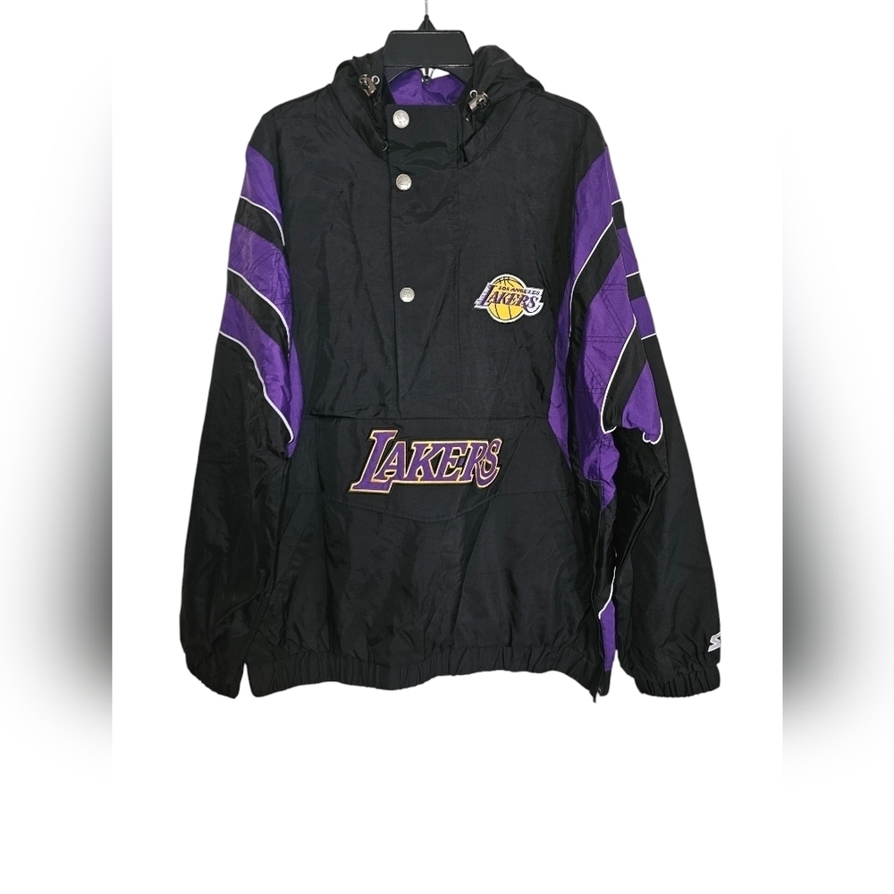 Starter Los Angeles Lakers Team Half Zip Jacket Black